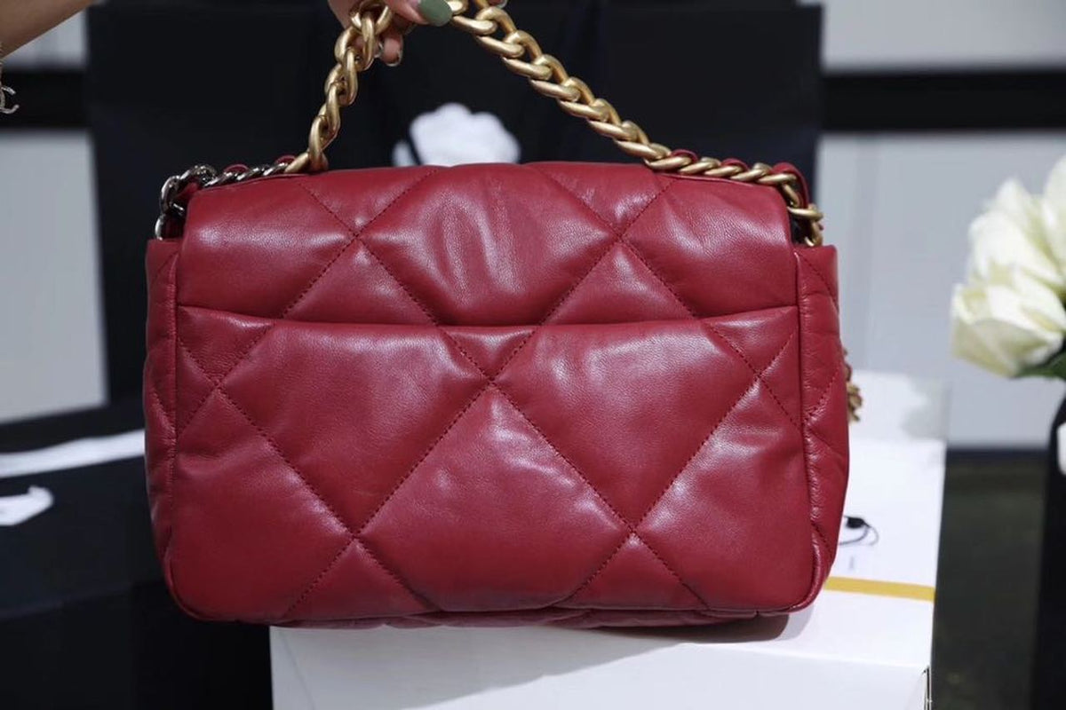 Chanel 19 Flap Bag 26cm Goatskin Leather Spring/Summer Act 1 Collection, Burgundy – product image 16
