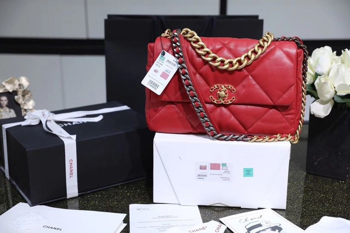 Chanel 19 Flap Bag 26cm Goatskin Leather Spring/Summer Act 1 Collection, Red – product image 7