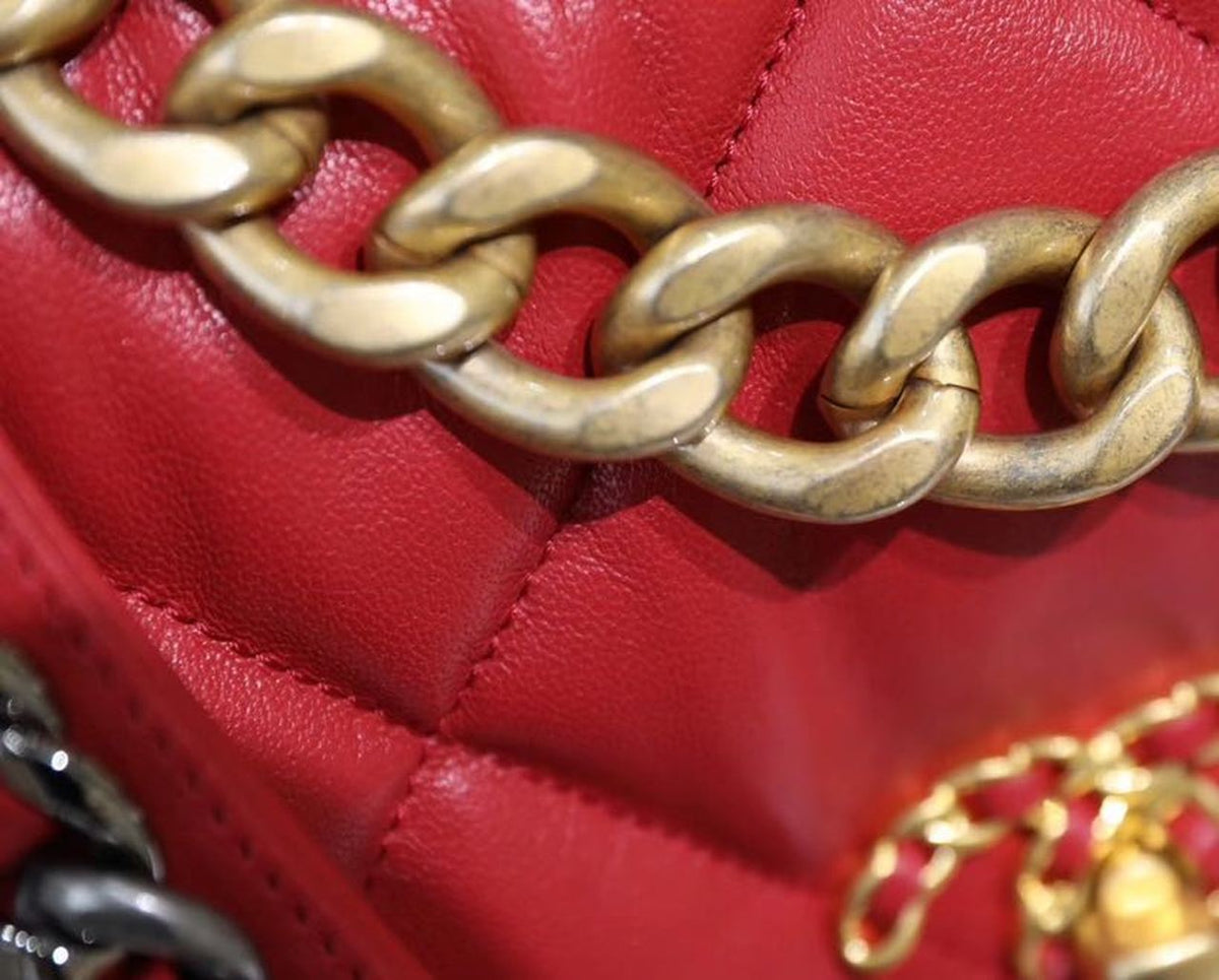 Chanel 19 Flap Bag 26cm Goatskin Leather Spring/Summer Act 1 Collection, Red – product image 8