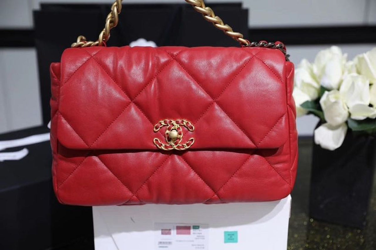 Chanel 19 Flap Bag 26cm Goatskin Leather Spring/Summer Act 1 Collection, Red – product image 5