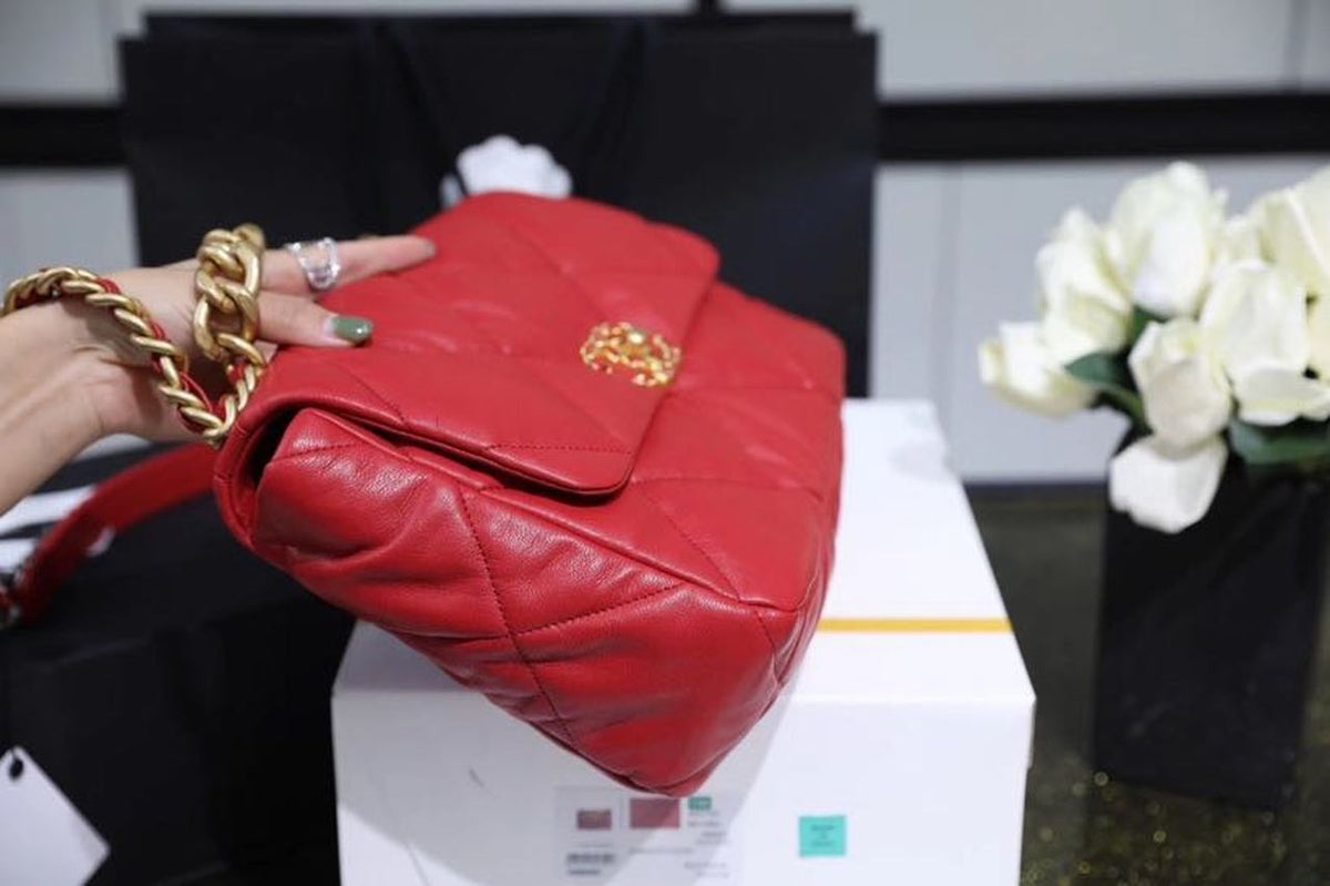 Chanel 19 Flap Bag 26cm Goatskin Leather Spring/Summer Act 1 Collection, Red – product image 4
