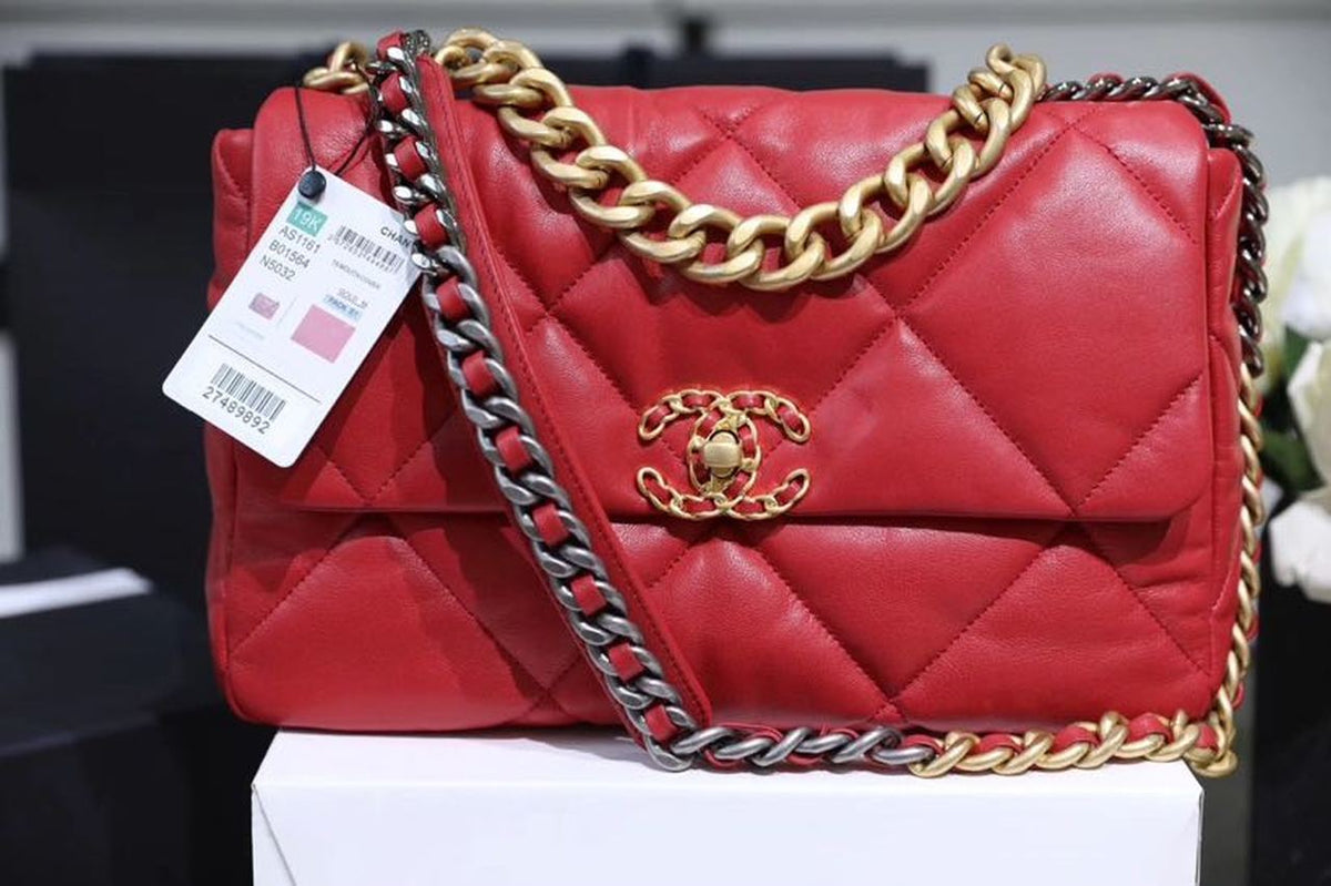 Chanel 19 Flap Bag 26cm Goatskin Leather Spring/Summer Act 1 Collection, Red – product image 2