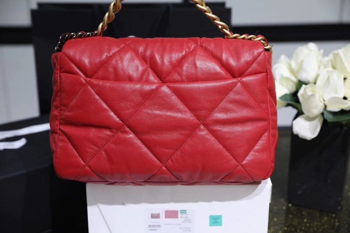 Chanel 19 Flap Bag 26cm Goatskin Leather Spring/Summer Act 1 Collection, Red – product image 13