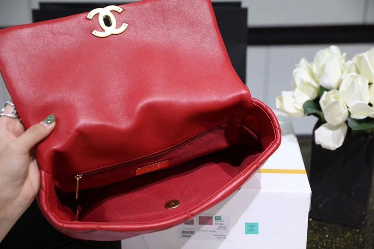 Chanel 19 Flap Bag 26cm Goatskin Leather Spring/Summer Act 1 Collection, Red – product image 10
