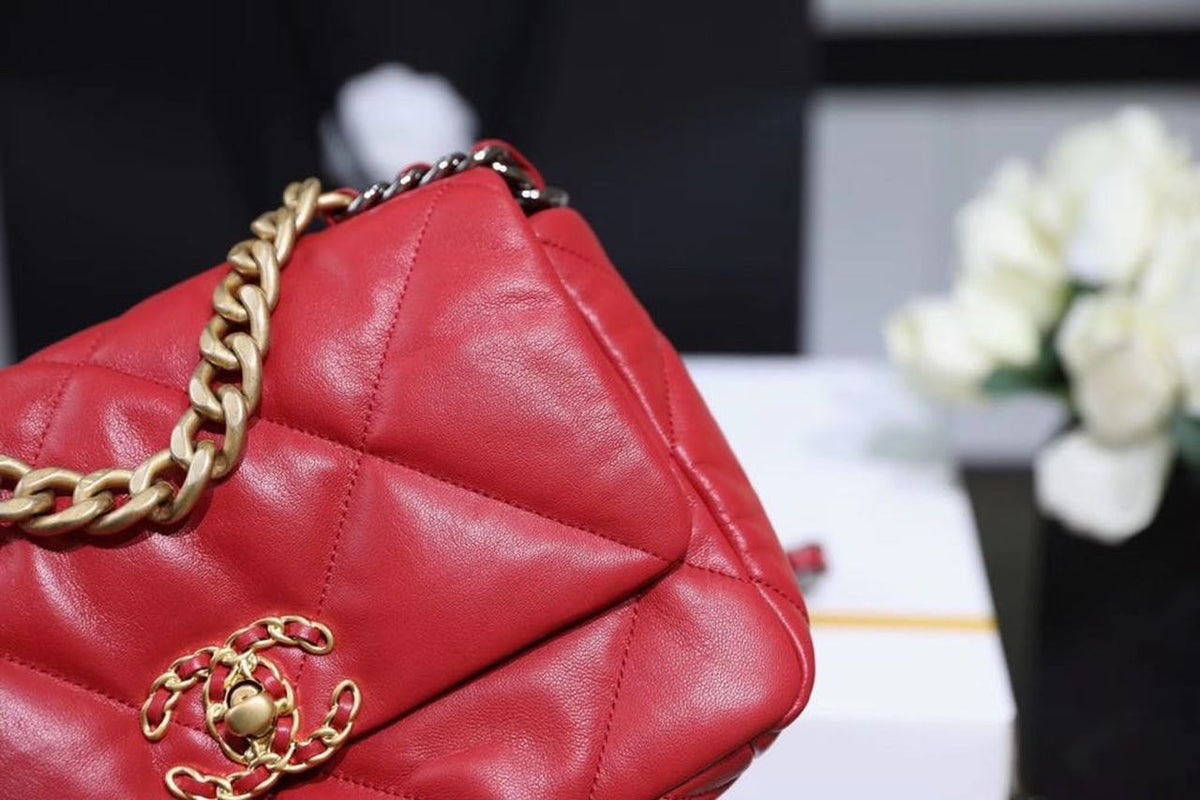 Chanel 19 Flap Bag 26cm Goatskin Leather Spring/Summer Act 1 Collection, Red – product image 14
