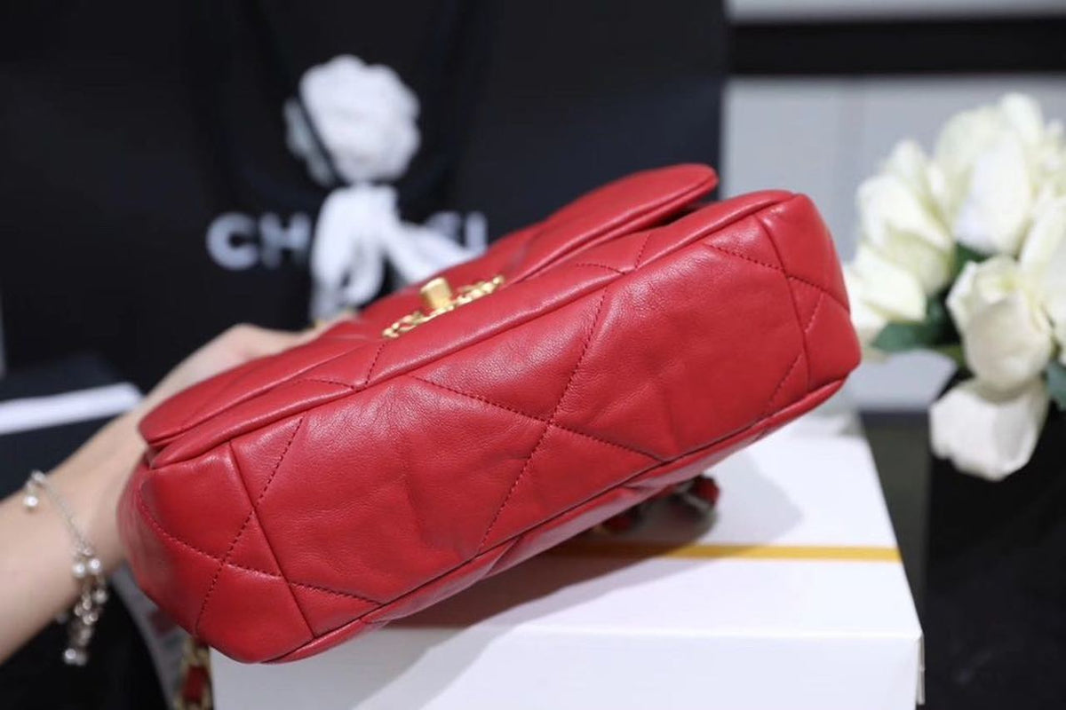 Chanel 19 Flap Bag 26cm Goatskin Leather Spring/Summer Act 1 Collection, Red – product image 11