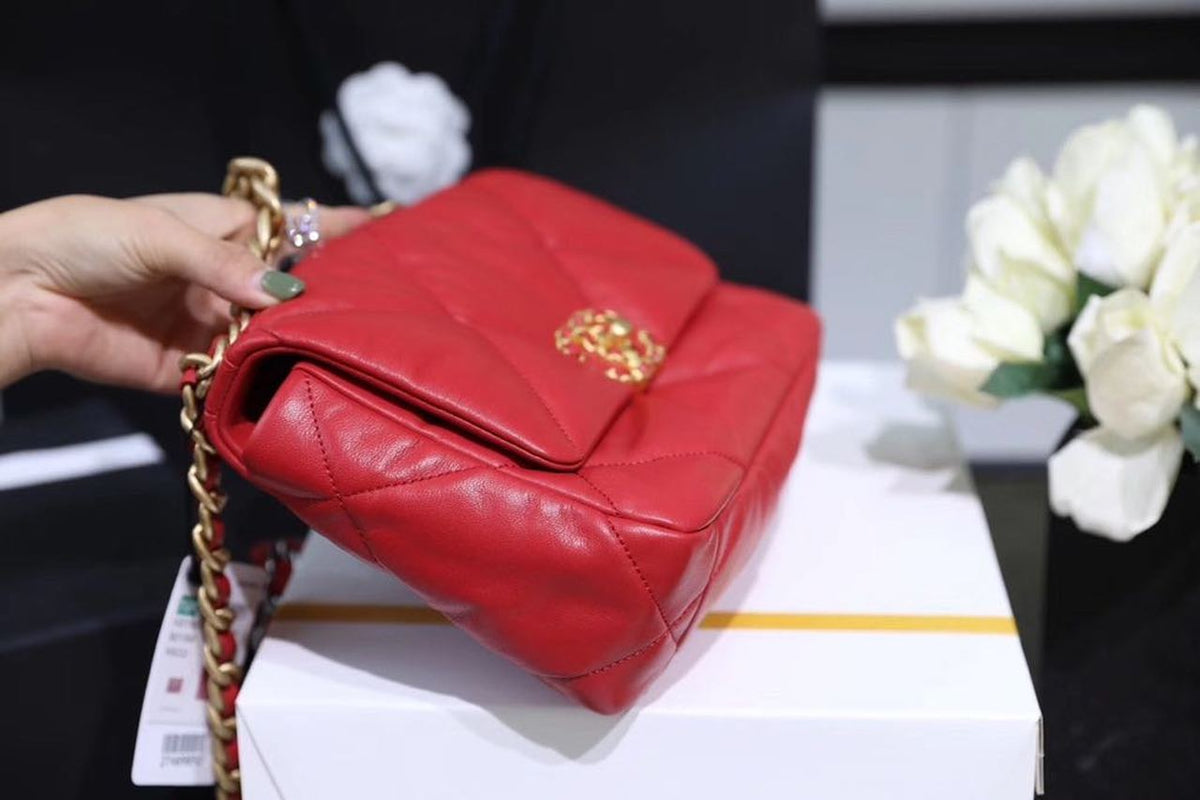 Chanel 19 Flap Bag 26cm Goatskin Leather Spring/Summer Act 1 Collection, Red – product image 16