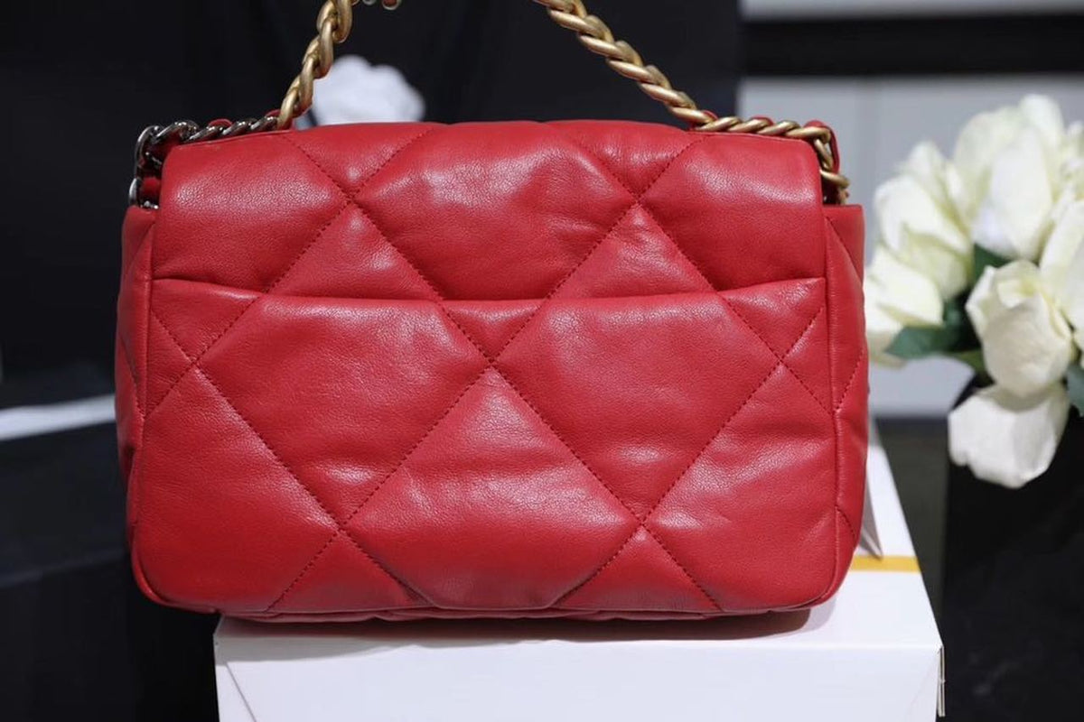 Chanel 19 Flap Bag 26cm Goatskin Leather Spring/Summer Act 1 Collection, Red – product image 18