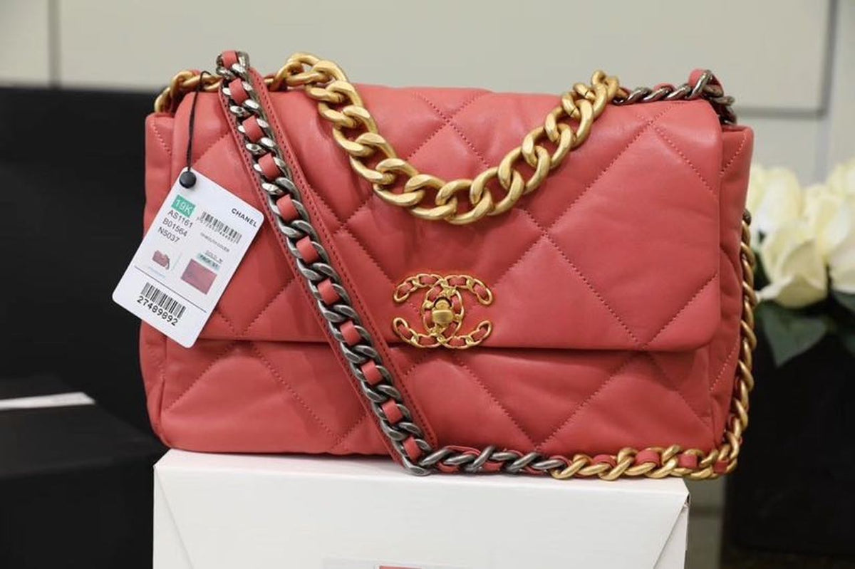 Chanel 19 Flap Bag 26cm Goatskin Leather Spring/Summer Act 1 Collection, Rose Pink – product image 4