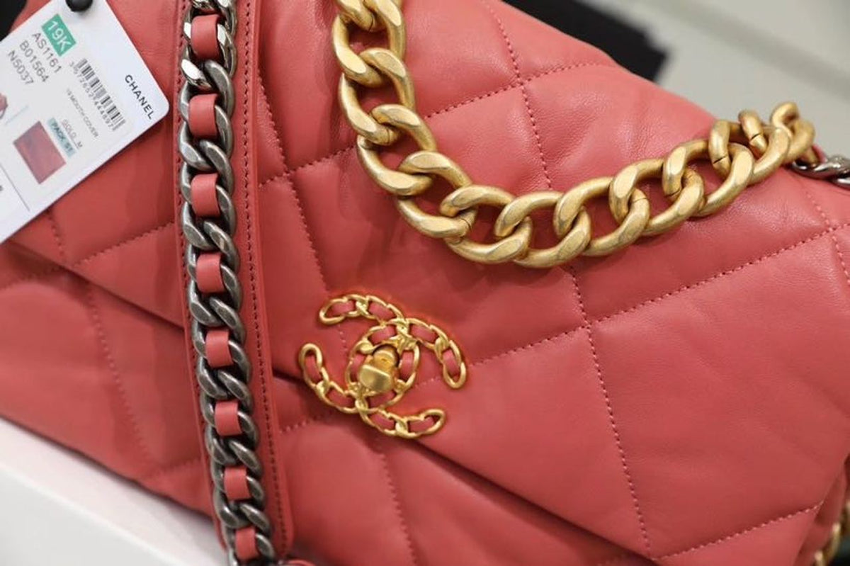 Chanel 19 Flap Bag 26cm Goatskin Leather Spring/Summer Act 1 Collection, Rose Pink – product image 6