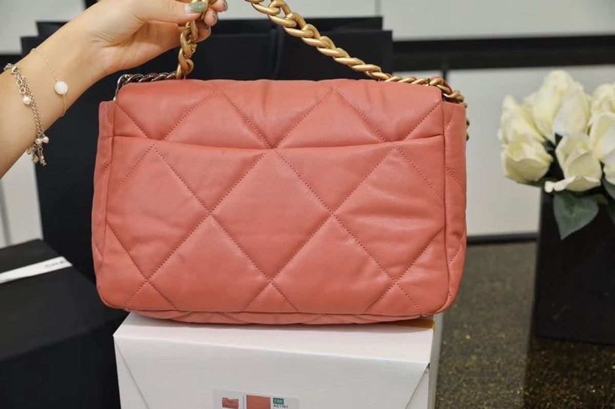 Chanel 19 Flap Bag 26cm Goatskin Leather Spring/Summer Act 1 Collection, Rose Pink – product image 10