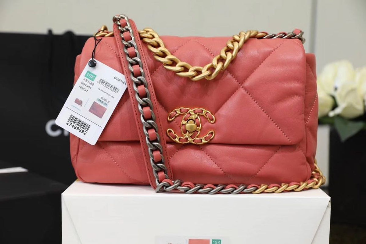Chanel 19 Flap Bag 26cm Goatskin Leather Spring/Summer Act 1 Collection, Rose Pink – product image 13