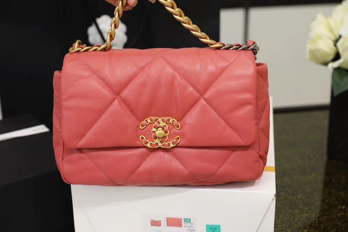 Chanel 19 Flap Bag 26cm Goatskin Leather Spring/Summer Act 1 Collection, Rose Pink – product image 14
