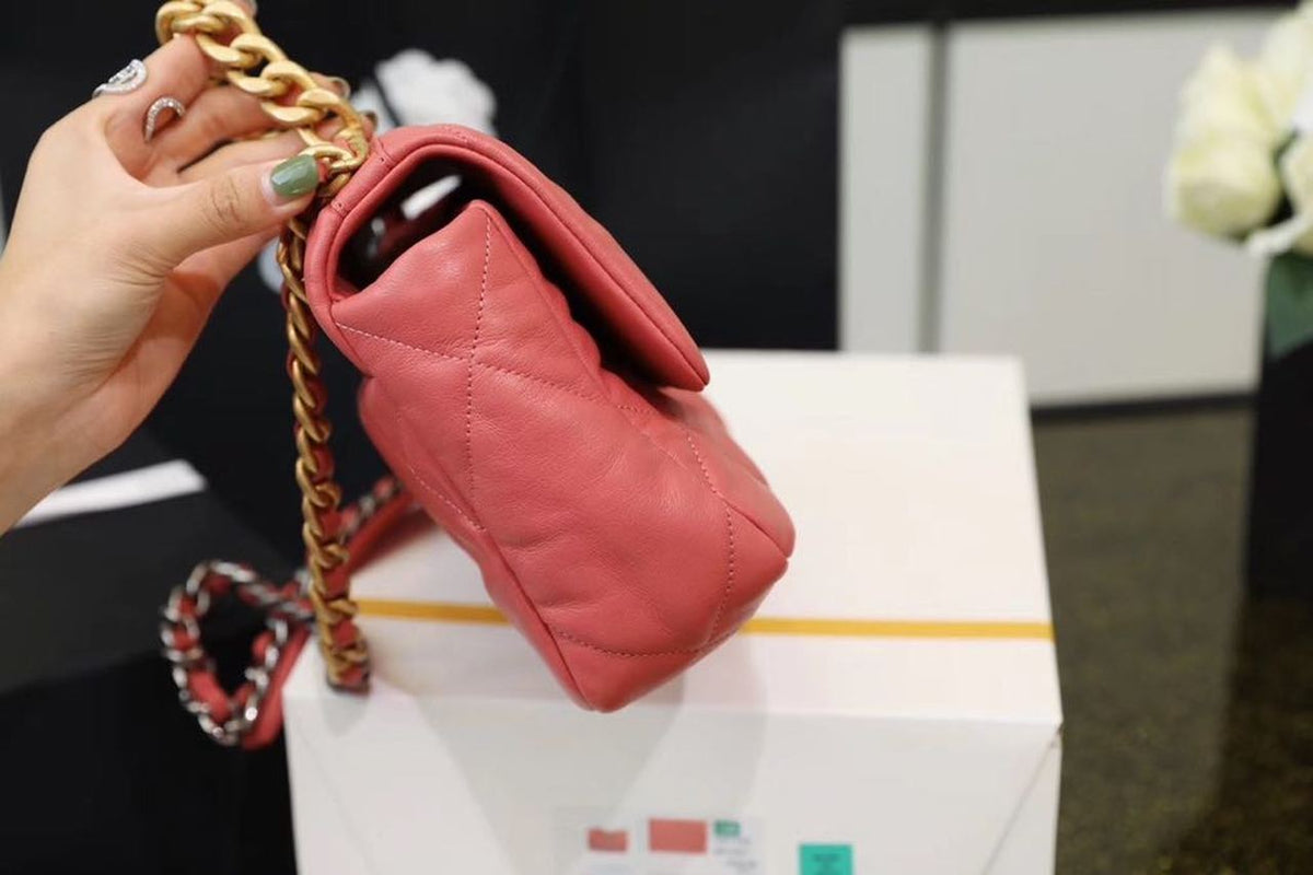 Chanel 19 Flap Bag 26cm Goatskin Leather Spring/Summer Act 1 Collection, Rose Pink – product image 19