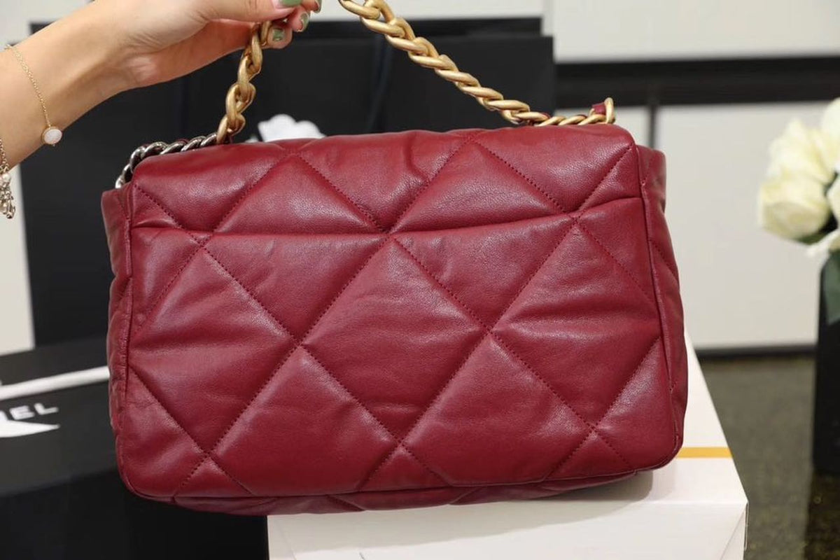 Chanel 19 Flap Bag 26cm Goatskin Leather Spring/Summer Act 1 Collection, Bordeaux – product image 8