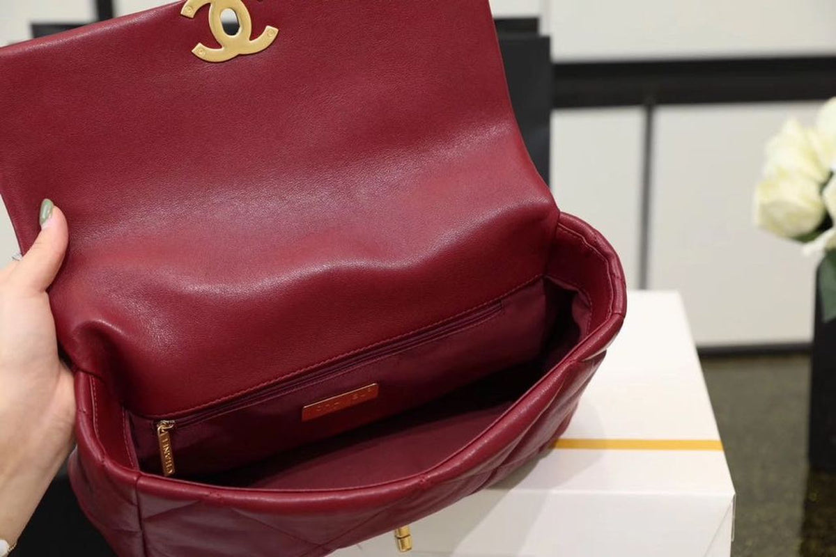Chanel 19 Flap Bag 26cm Goatskin Leather Spring/Summer Act 1 Collection, Bordeaux – product image 7