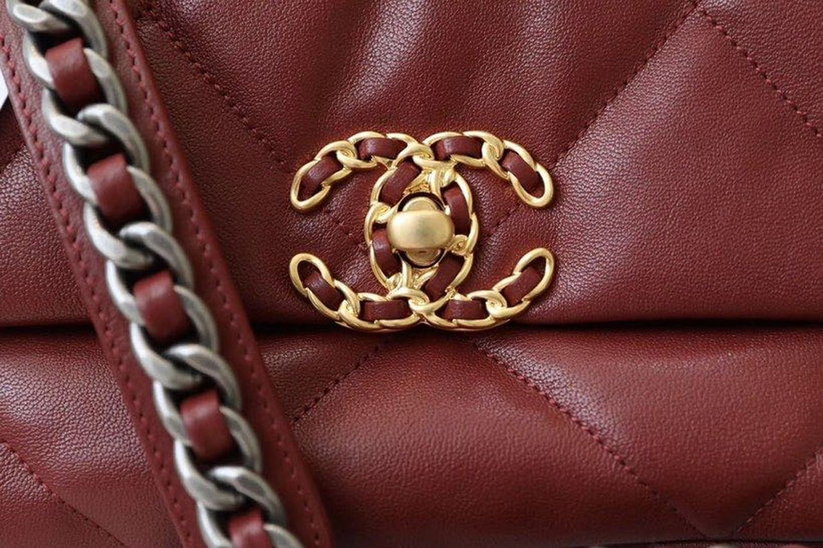 Chanel 19 Flap Bag 26cm Goatskin Leather Spring/Summer Act 1 Collection, Bordeaux – product image 13