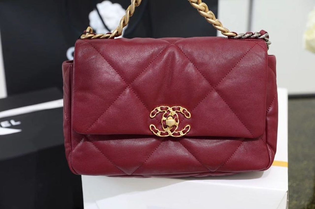 Chanel 19 Flap Bag 26cm Goatskin Leather Spring/Summer Act 1 Collection, Bordeaux – product image 14