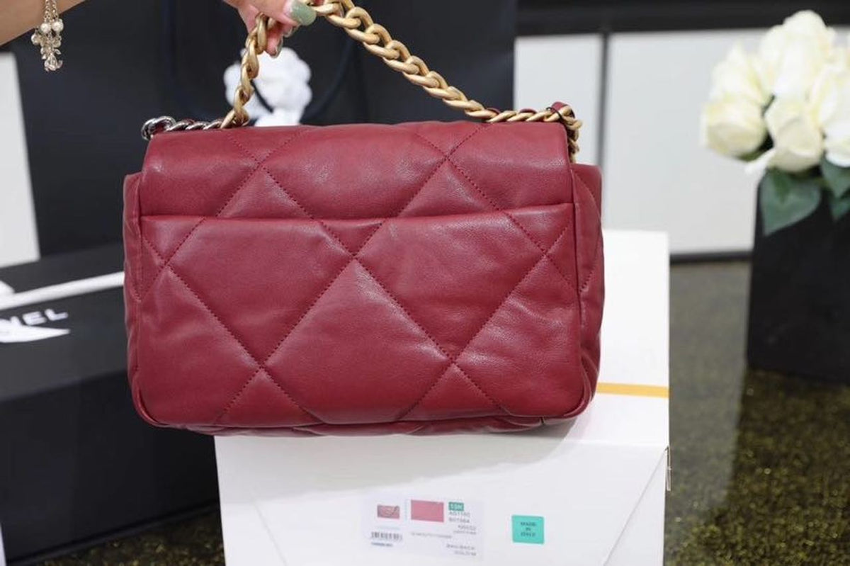 Chanel 19 Flap Bag 26cm Goatskin Leather Spring/Summer Act 1 Collection, Bordeaux – product image 15