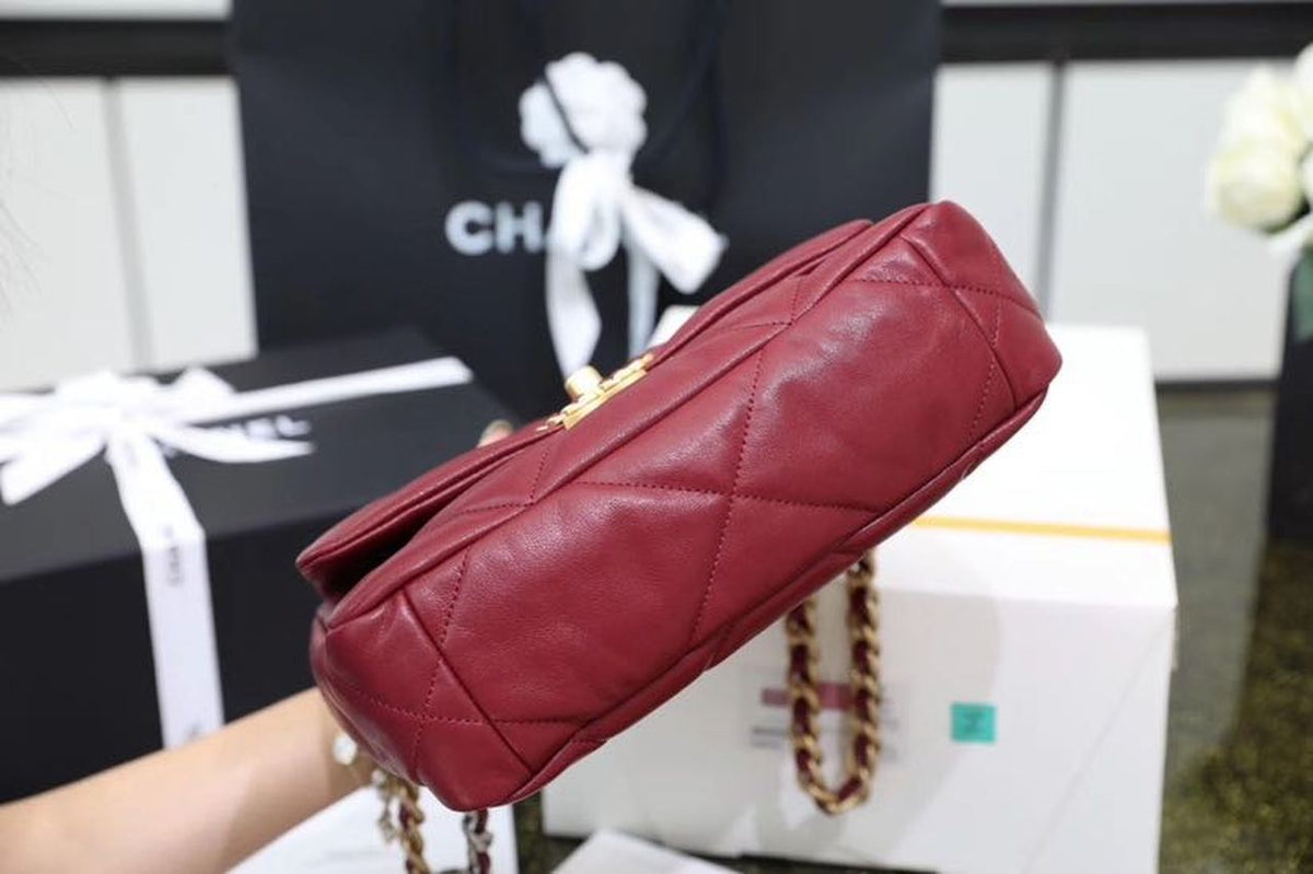 Chanel 19 Flap Bag 26cm Goatskin Leather Spring/Summer Act 1 Collection, Bordeaux – product image 17