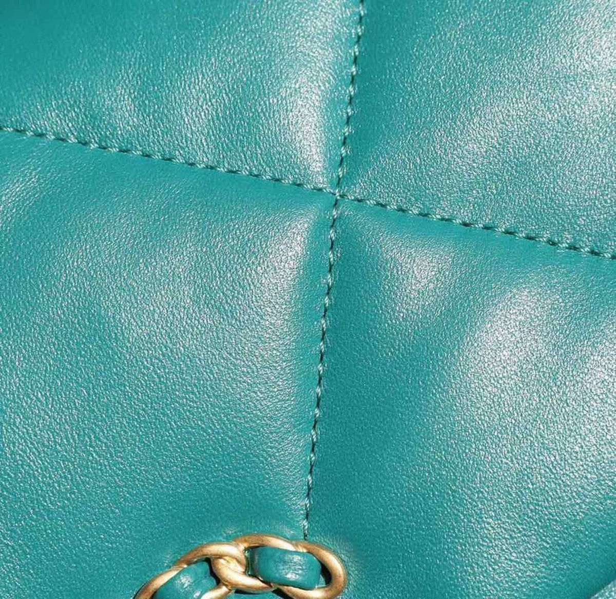 Chanel 19 Flap Bag 26cm Goatskin Leather Spring/Summer Act 1 Collection, Teal – product image 20