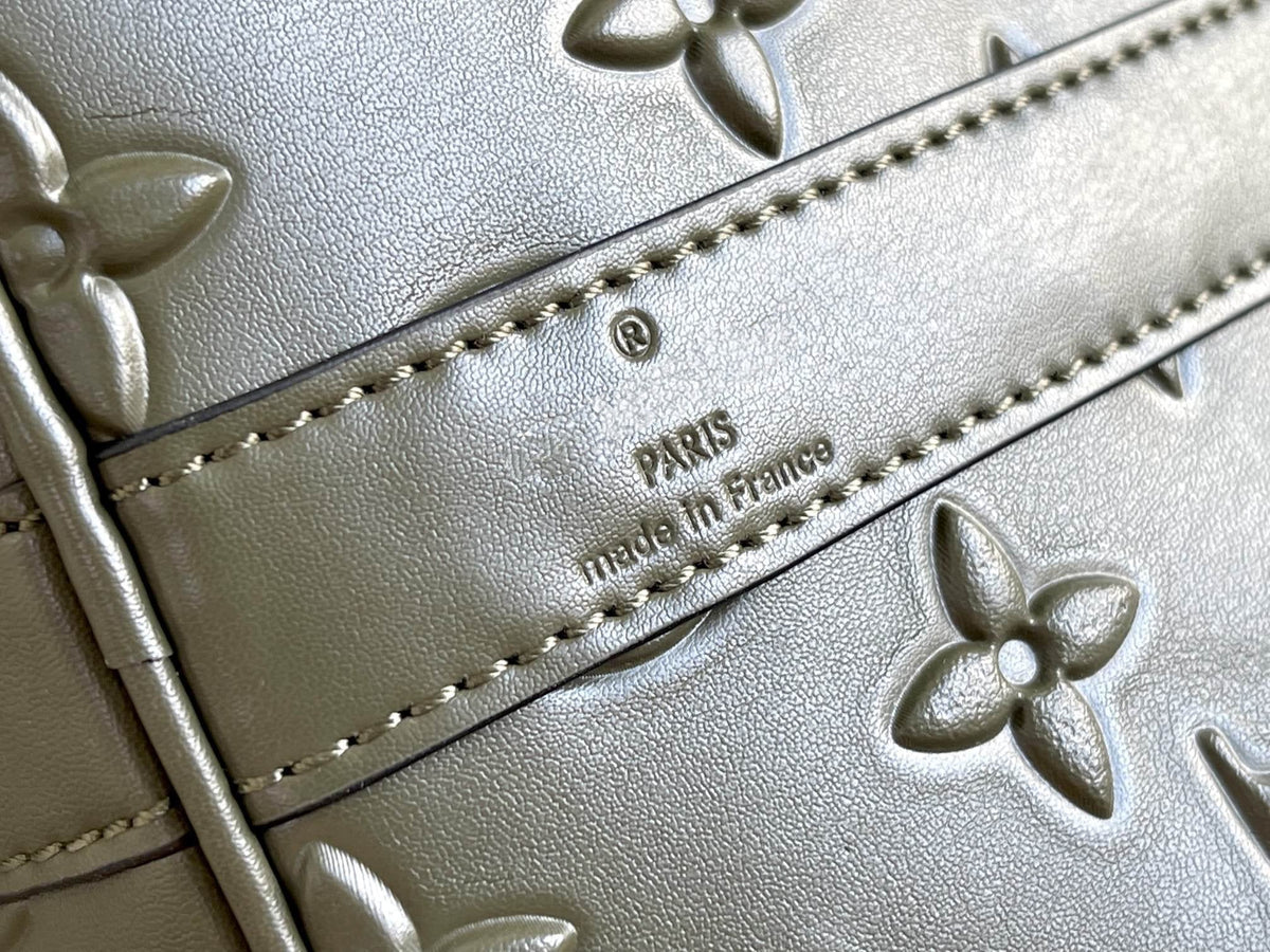 Keepall 50 Bandoulière Khaki Empreinte Leather