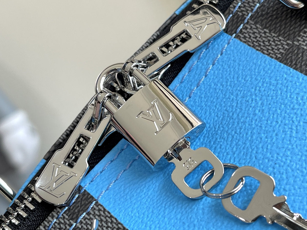 Keepall 50 Bandoulière Blue Damier Graphite