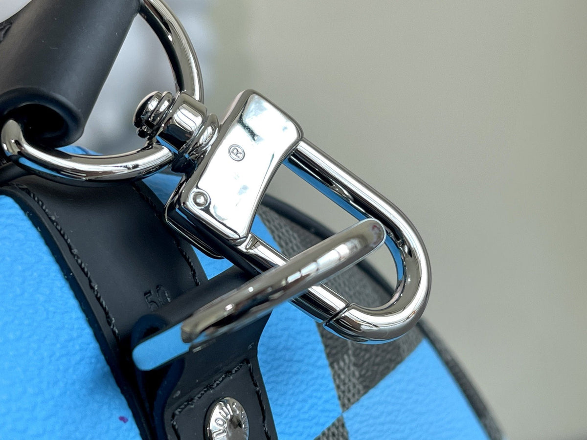 Keepall 50 Bandoulière Blue Damier Graphite