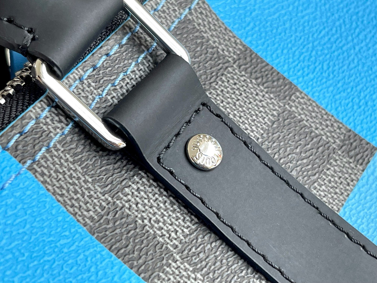 Keepall 50 Bandoulière Blue Damier Graphite