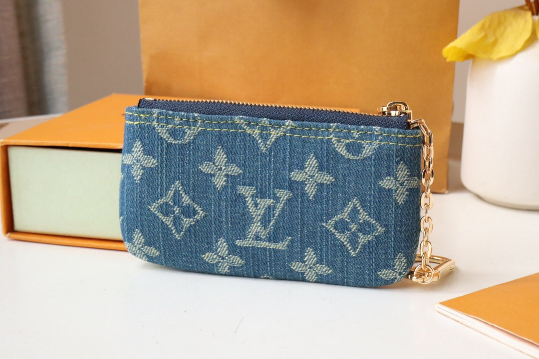 Pochette Clet Denim Bleu