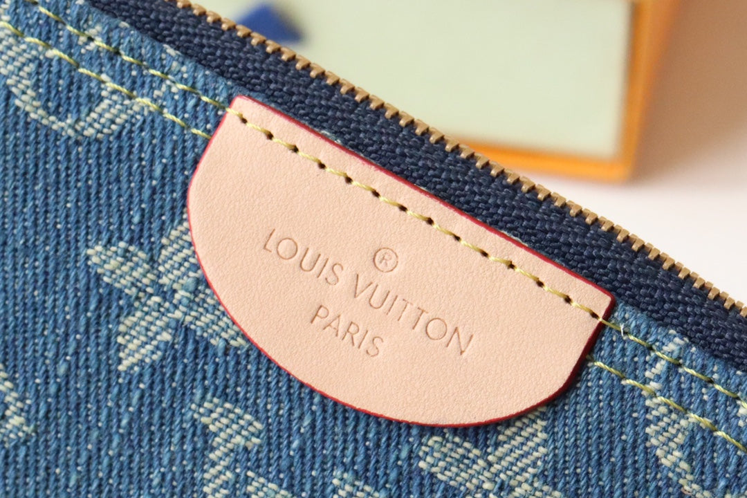 Pochette Clet Denim Bleu