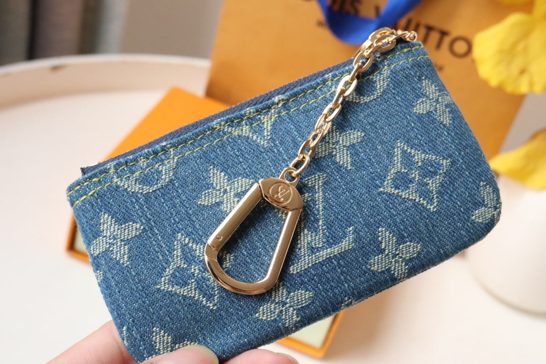 Pochette Clet Denim Bleu