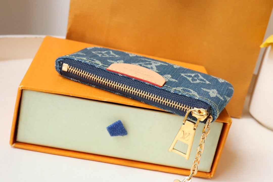Pochette Clet Denim Bleu