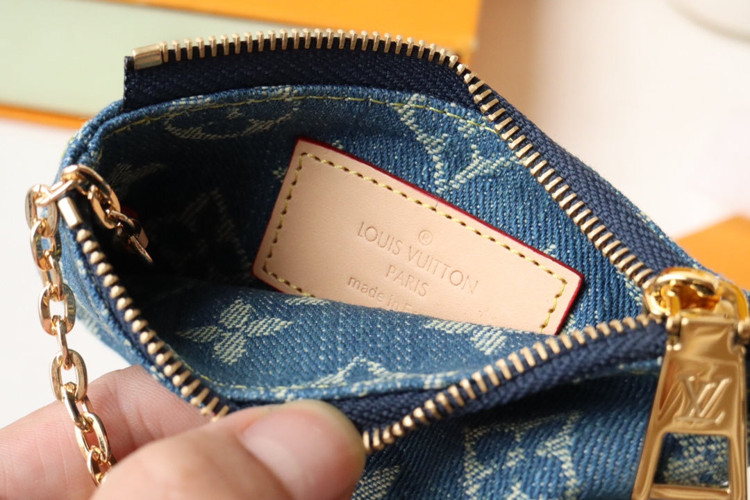 Pochette Clet Denim Bleu