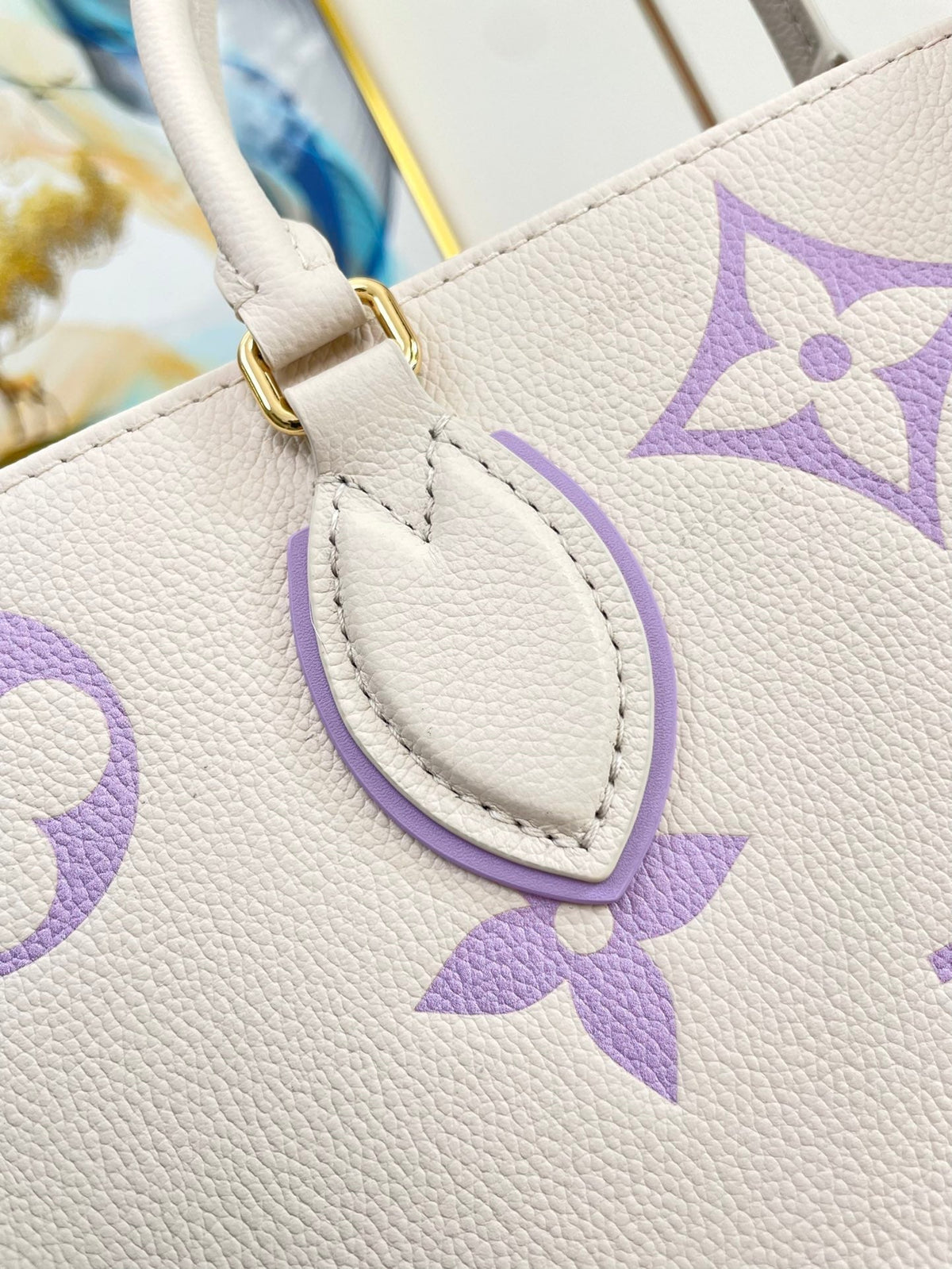 Onthego 35 White Purple Monogram Canvas