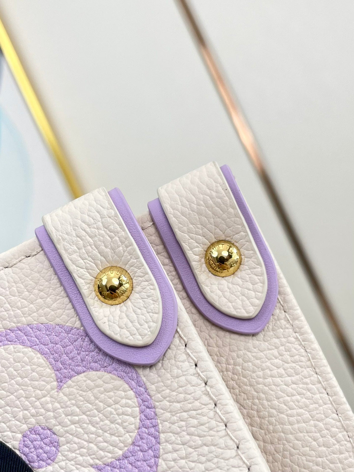 Onthego 35 White Purple Monogram Canvas