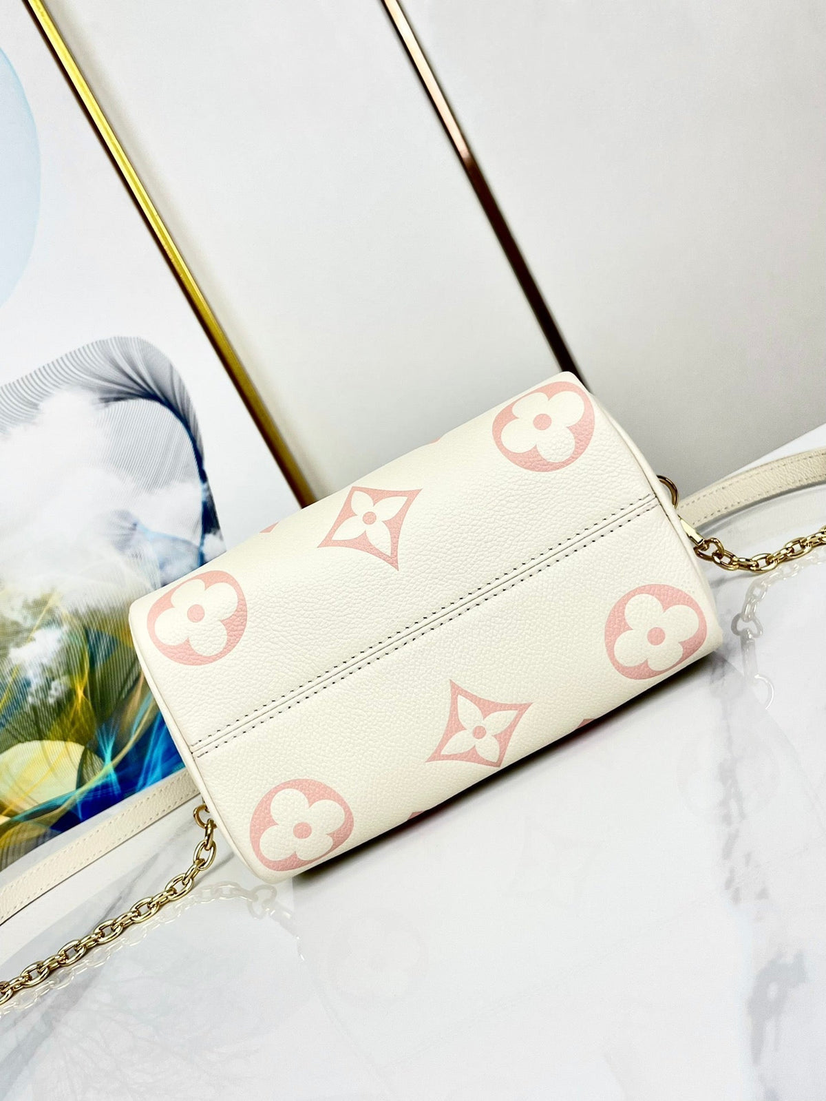 Speedy 20.5 White Pink Monogram Canvas