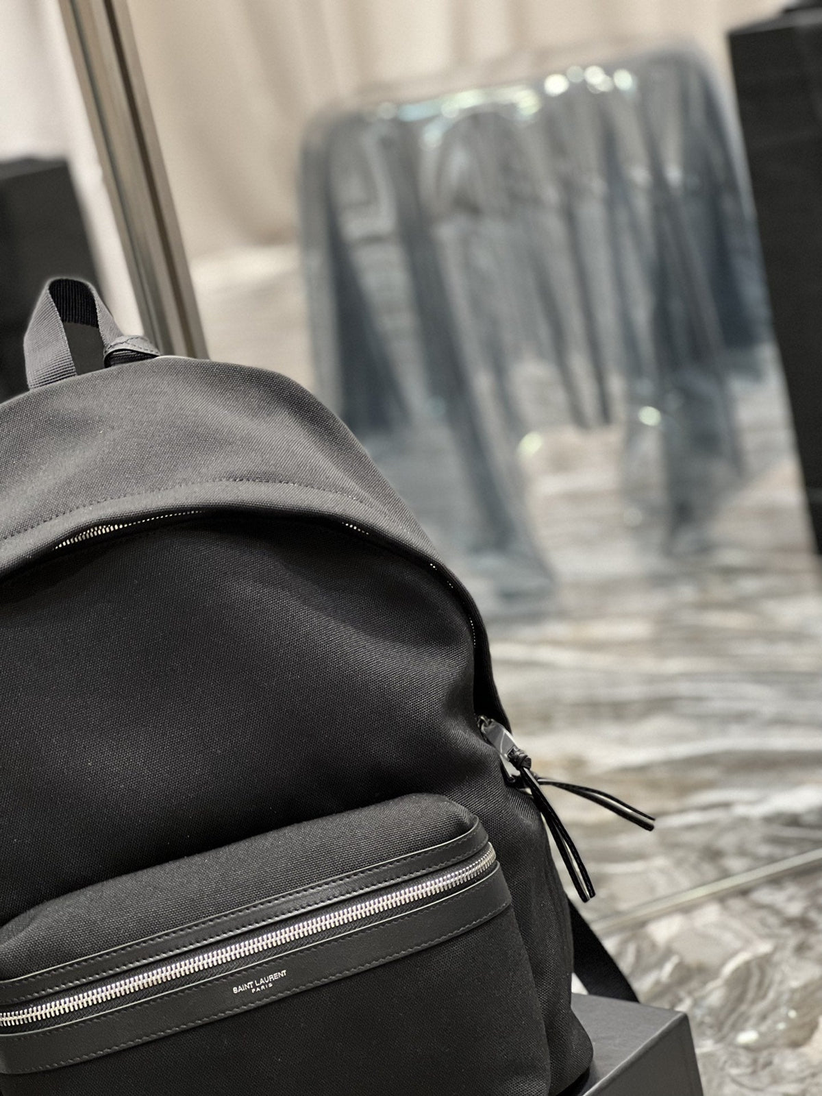 Saint Laurent City Backpack In Canvas Unisex 38cm Black – product image 8