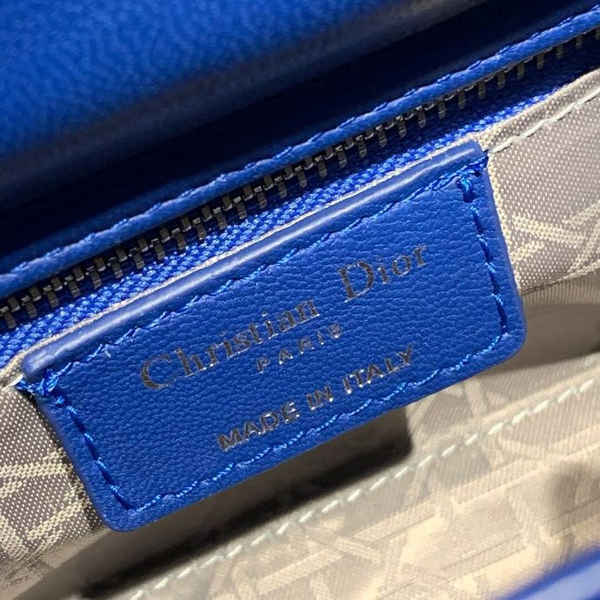 Christian Dior Mini Lady Dior Bag 18cm with Chain Silver Hardware Lambskin Leather Spring/Summer Collection, Electric Blue –…