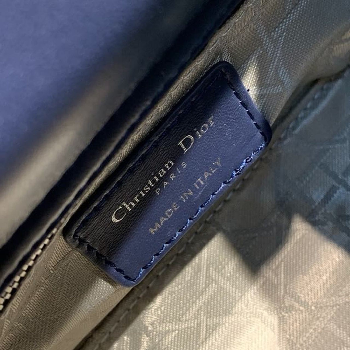 Christian Dior Mini Lady Dior Bag 18cm with Chain Silver Hardware Lambskin Leather Spring/Summer Collection, Navy Blue –…