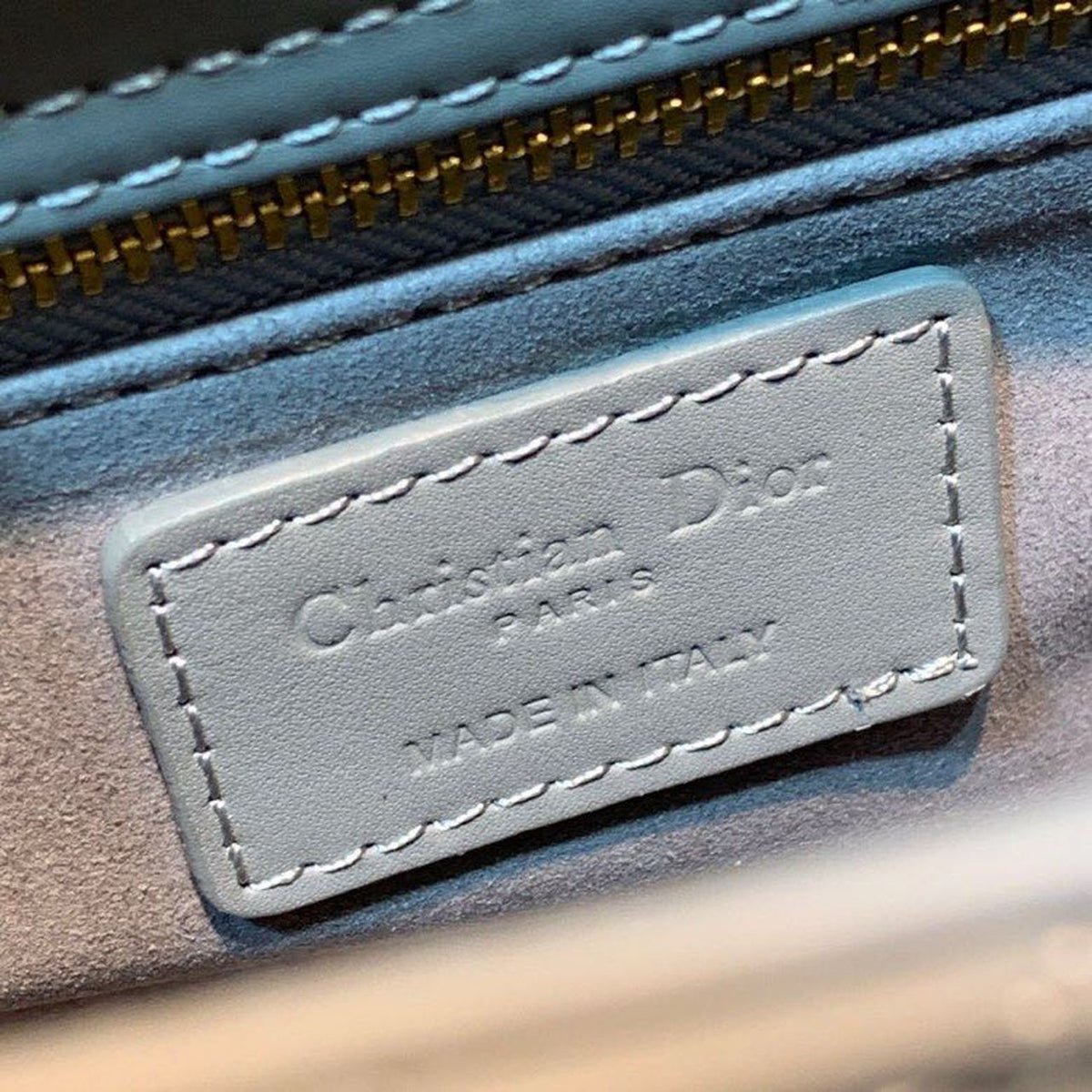 Christian Dior Mini Lady Dior Bag 18cm with Chain Matte Hardware Lambskin Leather Spring/Summer Collection, Pewter Blue –…