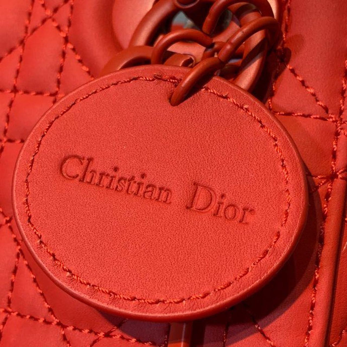 Christian Dior Mini Lady Dior Bag 18cm with Chain Matte Hardware Lambskin Leather Spring/Summer Collection, Red – product…
