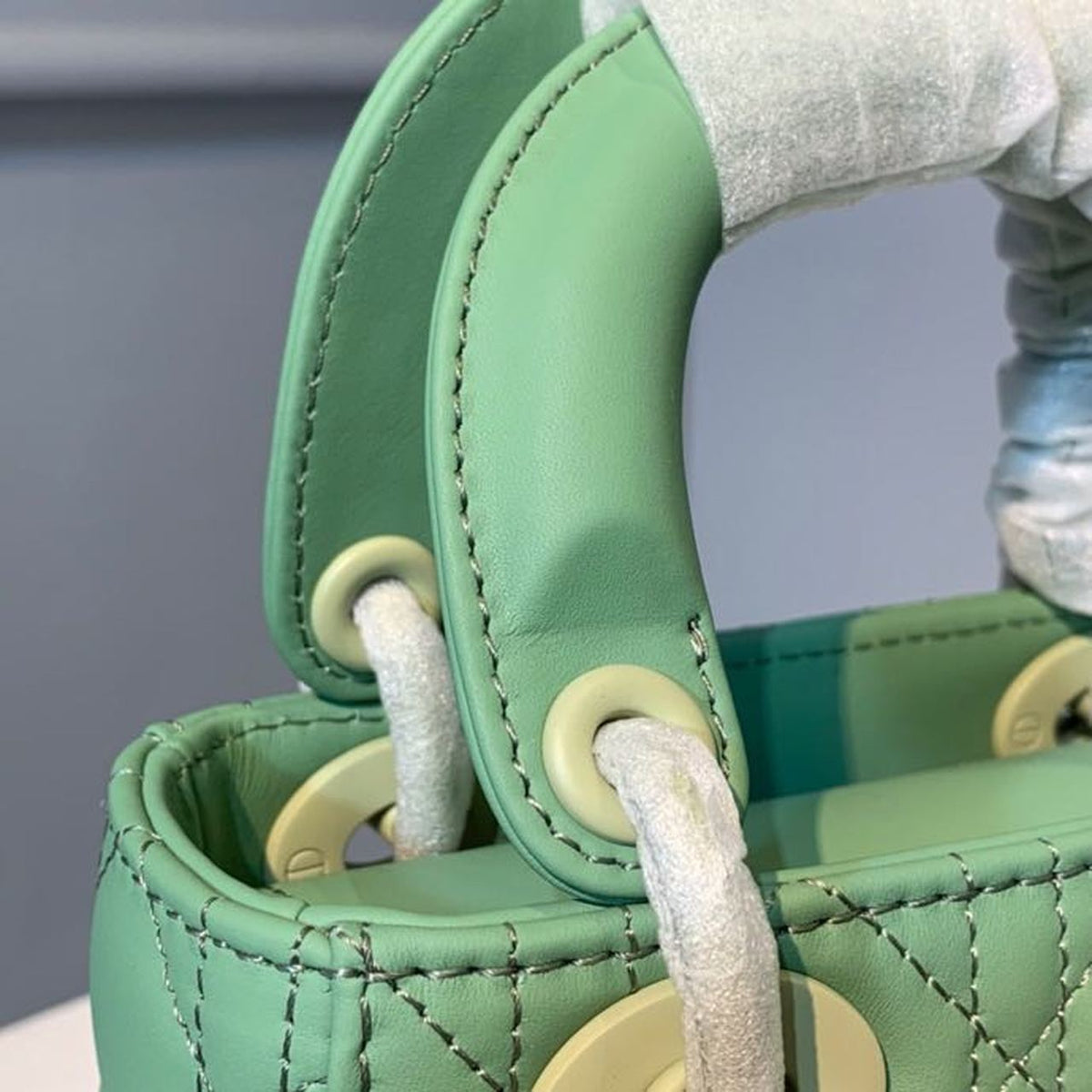 Christian Dior Mini Lady Dior Bag 18cm with Chain Matte Hardware Lambskin Leather Spring/Summer Collection, Spring Green –…