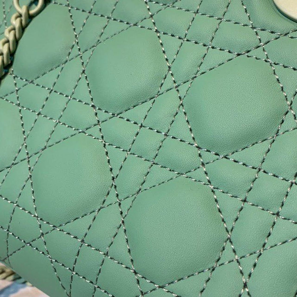 Christian Dior Mini Lady Dior Bag 18cm with Chain Matte Hardware Lambskin Leather Spring/Summer Collection, Spring Green –…