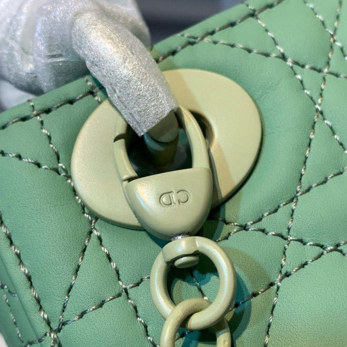 Christian Dior Mini Lady Dior Bag 18cm with Chain Matte Hardware Lambskin Leather Spring/Summer Collection, Spring Green –…
