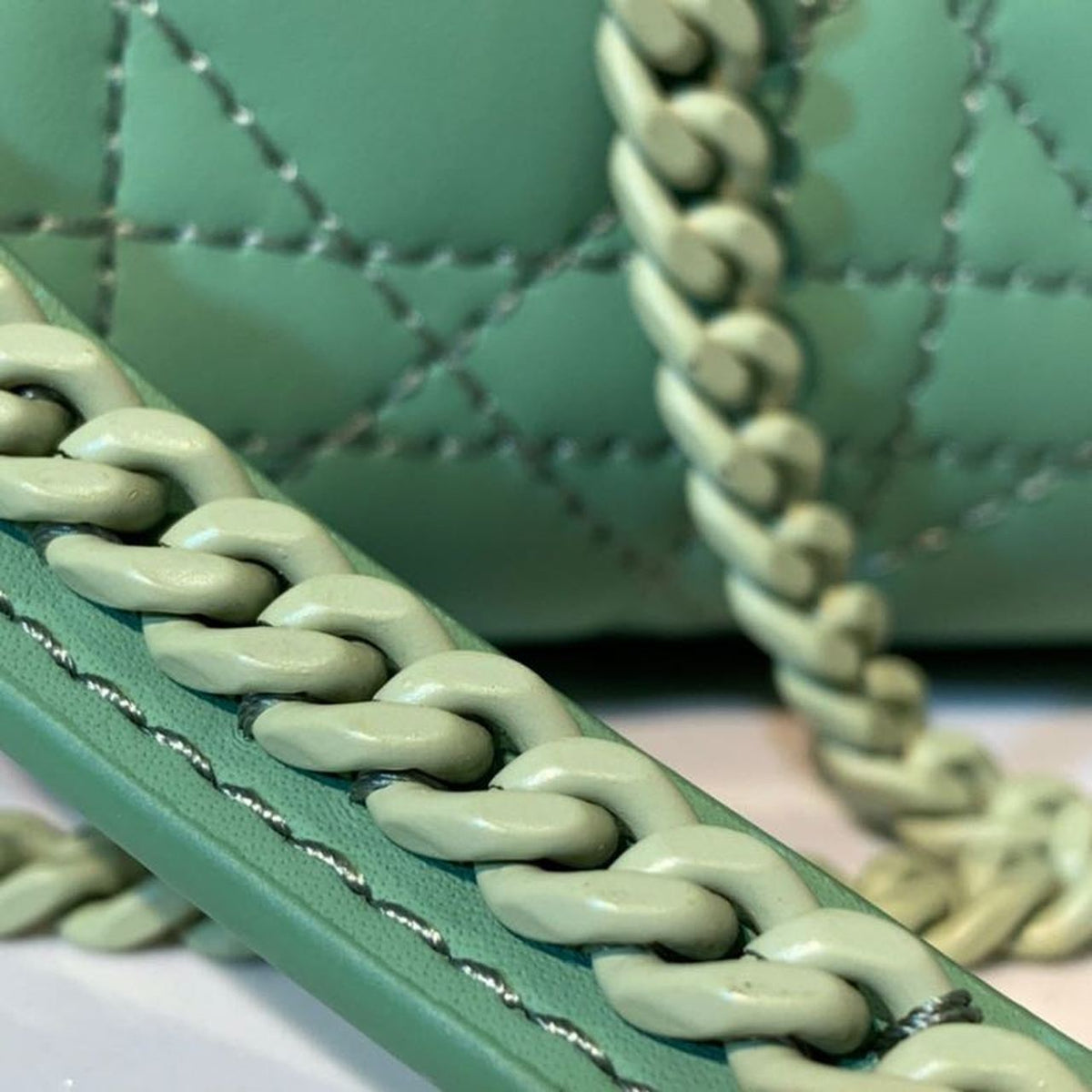 Christian Dior Mini Lady Dior Bag 18cm with Chain Matte Hardware Lambskin Leather Spring/Summer Collection, Spring Green –…
