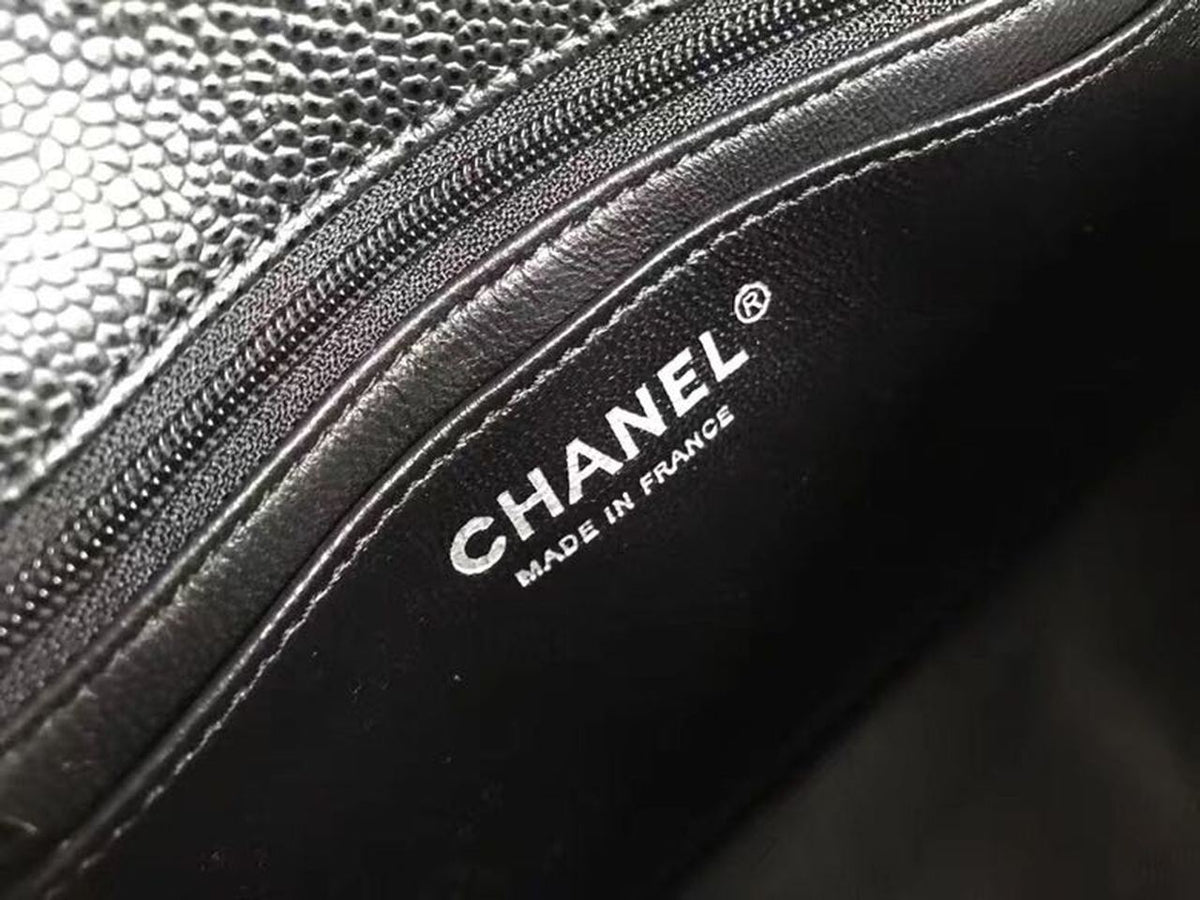 Chanel Classic Flap Bag 20cm Silver Hardware Caviar Leather Spring/Summer Collection Black – product image 7