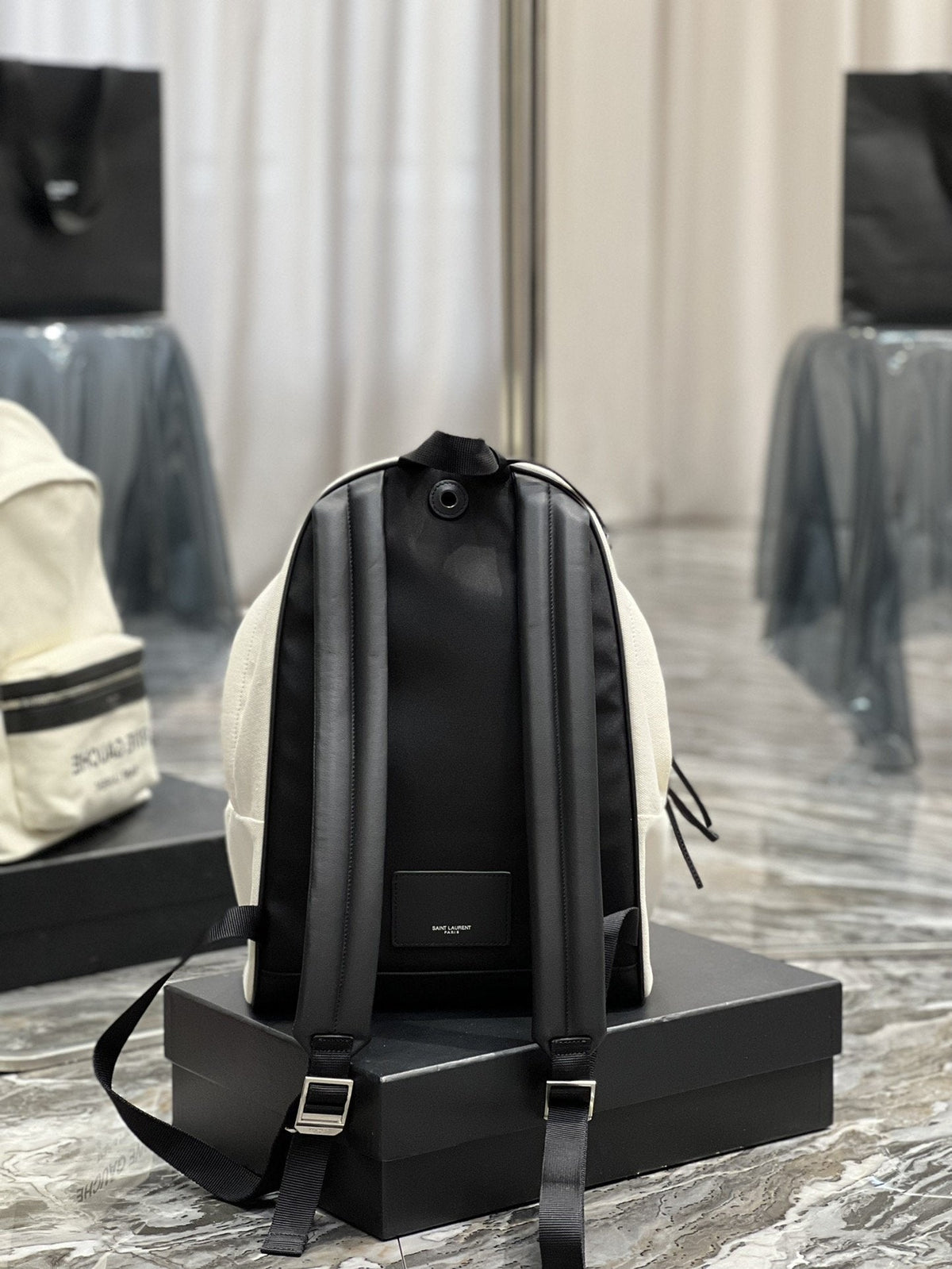 Saint Laurent City Backpack In Canvas Unisex 35cm White – product image 7