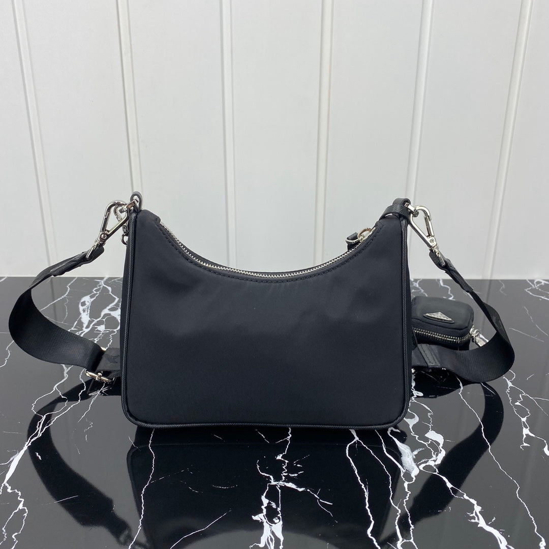 Pra Hobo 22 Bag in Black Re-nylon