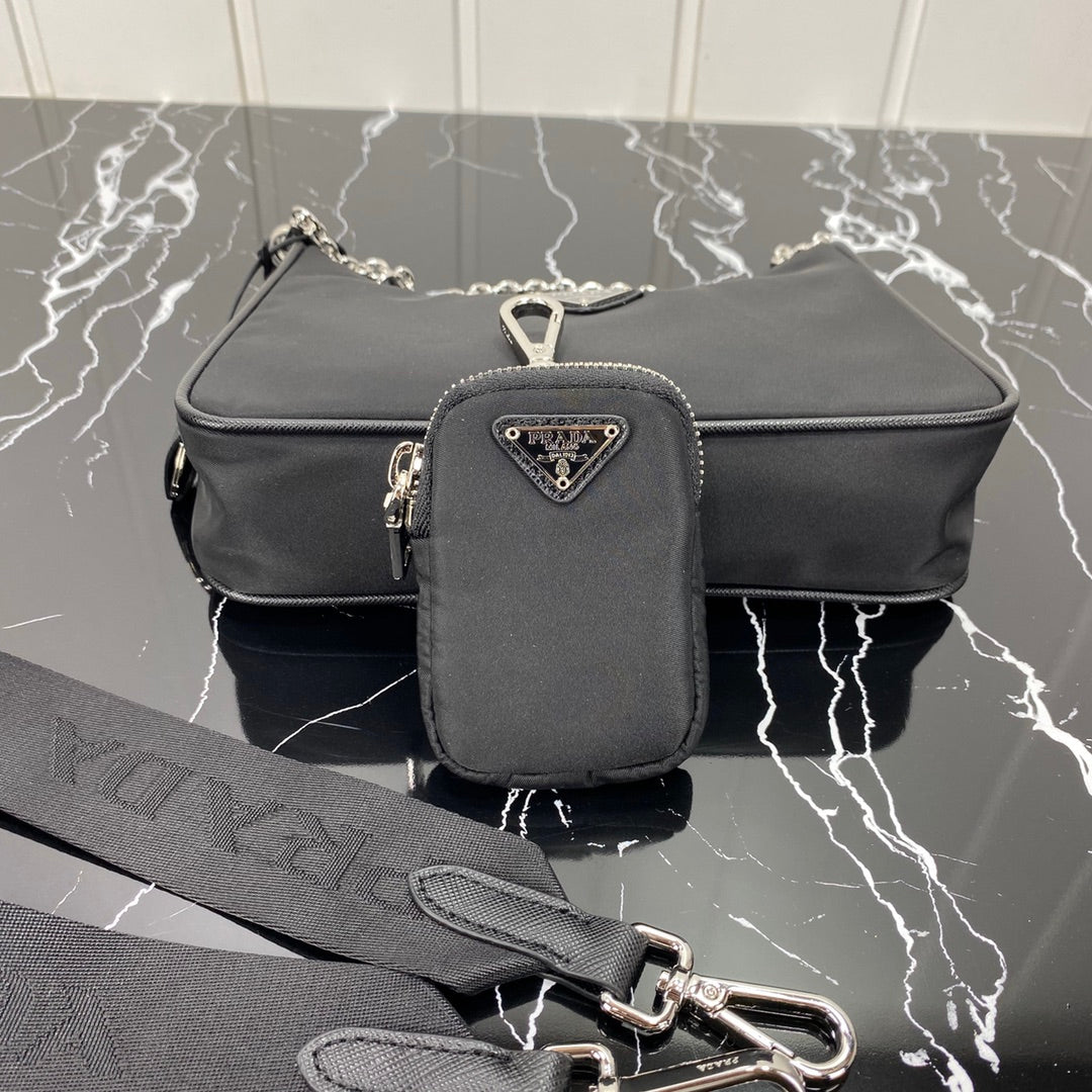 Pra Hobo 22 Bag in Black Re-nylon